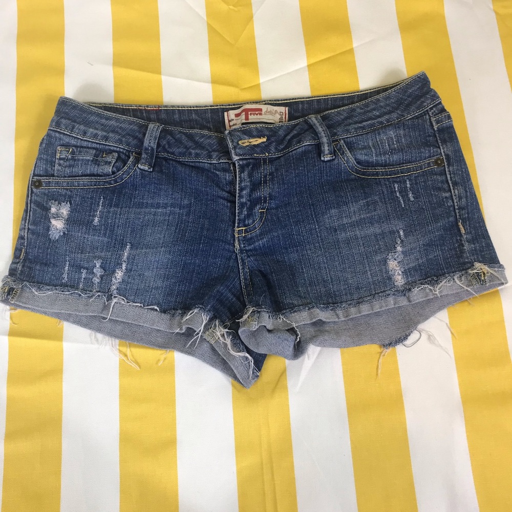 T Five Ripped Denim Shorts